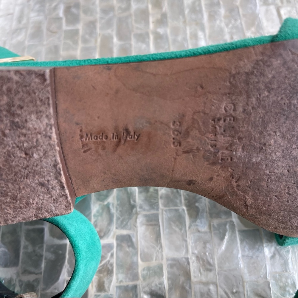 CÉLINE Paris suede green sandals - Picture 8 of 12